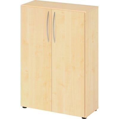 Flügeltürenschrank 450, 1144 x 800 x 346 mm, 3 Ordnerhöhen, 2 Fachböden, ahorn/ahorn