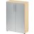 Flügeltürenschrank 450, 1144 x 800 x 346 mm, 3 Ordnerhöhen, 2 Fachböden, ahorn/silber