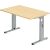 Schreibtisch OS12, (H x B x T) 650-850 x 1200 x 800 mm, C-Fuß-Gestell, höhenverstellbar, ahorn/silber