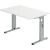 Schreibtisch OS12, (H x B x T) 650-850 x 1200 x 800 mm, C-Fuß-Gestell, höhenverstellbar, weiß/silber
