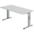 Schreibtisch OS16, (H x B x T) 650-850 x 1600 x 800 mm, C-Fuß-Gestell, höhenverstellbar, grau/silber