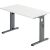 Schreibtisch OS612, (H x B x T) 650-850 x 1200 x 670 mm, C-Fuß-Gestell, höhenverstellbar, weiß/graphit