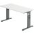 Schreibtisch OS614, (H x B x T) 650-850 x 1400 x 670 mm, C-Fuß-Gestell, höhenverstellbar, weiß/graphit