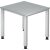Schreibtisch QS08, (H x B x T) 680-835 x 800 x 800 mm, 4-Fuß-Gestell, höhenverstellbar, grau/silber