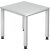 Schreibtisch QS08, (H x B x T) 680-835 x 800 x 800 mm, 4-Fuß-Gestell, höhenverstellbar, weiß/silber
