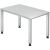 Schreibtisch QS12, (H x B x T) 680-835 x 1200 x 800 mm, 4-Fuß-Gestell, höhenverstellbar, weiß/silber