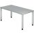Schreibtisch QS16, (H x B x T) 680-835 x 1600 x 800 mm, 4-Fuß-Gestell, höhenverstellbar, grau/silber