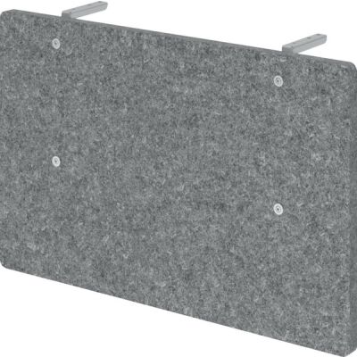 Sichtblende SIA08, 795 x 500 x 25 mm, für Tischlänge 800 mm, Filzoptik, grau-meliert