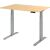 Sitz-/Stehschreibtisch XDBK12, (H x B x T) 640-1290 x 1200 x 800 mm, C-Fuß-Gestell, elektrisch höhenverstellbar, ahorn/silber