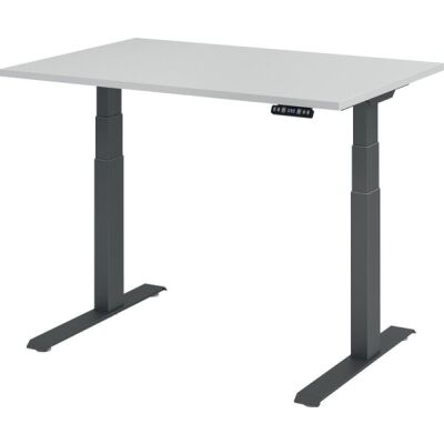 Sitz-/Stehschreibtisch XDBK12, (H x B x T) 640-1290 x 1200 x 800 mm, C-Fuß-Gestell, elektrisch höhenverstellbar, grau/graphit