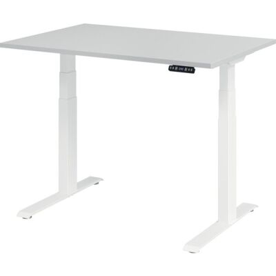 Sitz-/Stehschreibtisch XDBK12, (H x B x T) 640-1290 x 1200 x 800 mm, C-Fuß-Gestell, elektrisch höhenverstellbar, grau/weiß