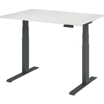 Sitz-/Stehschreibtisch XDBK12, (H x B x T) 640-1290 x 1200 x 800 mm, C-Fuß-Gestell, elektrisch höhenverstellbar, weiß/graphit