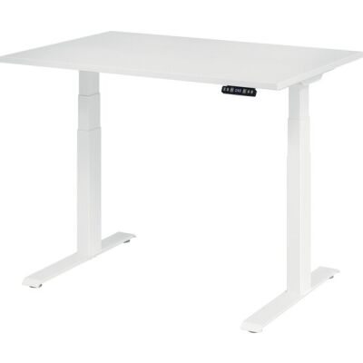Sitz-/Stehschreibtisch XDBK12, (H x B x T) 640-1290 x 1200 x 800 mm, C-Fuß-Gestell, elektrisch höhenverstellbar, weiß/weiß