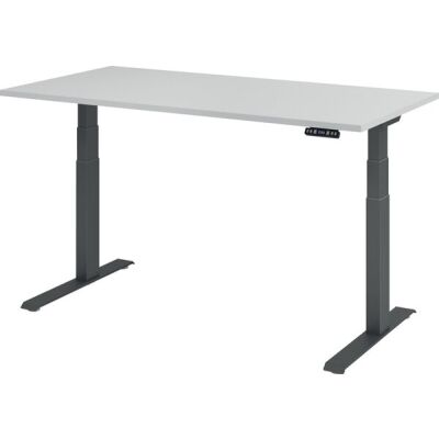 Sitz-/Stehschreibtisch XDBK16, (H x B x T) 640-1290 x 1600 x 800 mm, C-Fuß-Gestell, elektrisch höhenverstellbar, grau/graphit
