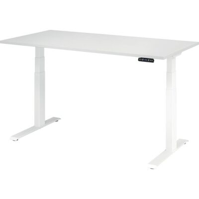 Sitz-/Stehschreibtisch XDBK16, (H x B x T) 640-1290 x 1600 x 800 mm, C-Fuß-Gestell, elektrisch höhenverstellbar, weiß/weiß