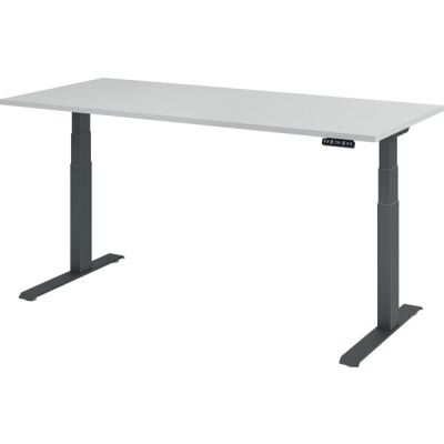 Sitz-/Stehschreibtisch XDBK19, (H x B xT) 640-1290 x 1800 x 800 mm, C-Fuß-Gestell, elektrisch höhenverstellbar, grau/graphit