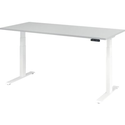 Sitz-/Stehschreibtisch XDBK19, (H x B xT) 640-1290 x 1800 x 800 mm, C-Fuß-Gestell, elektrisch höhenverstellbar, grau/weiß