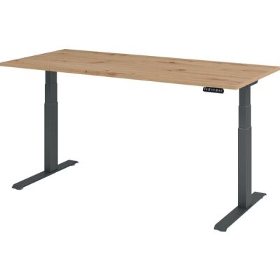 Sitz-/Stehschreibtisch XDBK19, (H x B xT) 640-1290 x 1800 x 800 mm, C-Fuß-Gestell, elektrisch höhenverstellbar, asteiche/graphit