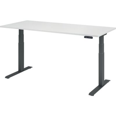 Sitz-/Stehschreibtisch XDBK19, (H x B xT) 640-1290 x 1800 x 800 mm, C-Fuß-Gestell, elektrisch höhenverstellbar, weiß/graphit