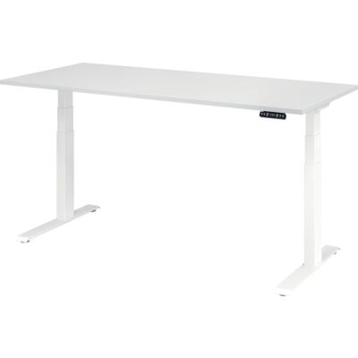 Sitz-/Stehschreibtisch XDBK19, (H x B xT) 640-1290 x 1800 x 800 mm, C-Fuß-Gestell, elektrisch höhenverstellbar, weiß/weiß