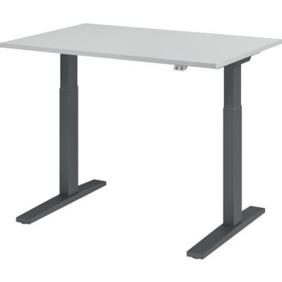 Sitz-/Stehschreibtisch XMKA12, (H x B x T) 700-1200 x 1200 x 800 mm, C-Fuß-Gestell, elektrisch höhenverstellbar, grau/graphit