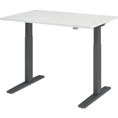 Sitz-/Stehschreibtisch XMKA12, (H x B x T) 700-1200 x 1200 x 800 mm, C-Fuß-Gestell, elektrisch höhenverstellbar, weiß/graphit