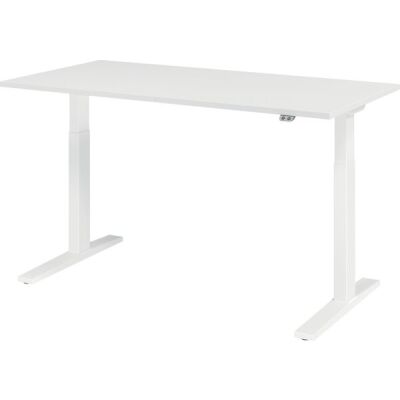 Sitz-/Stehschreibtisch XMKA16, (H x B x T) 700-1200 x 1600 x 800 mm, C-Fuß-Gestell, elektrisch höhenverstellbar, weiß/weiß