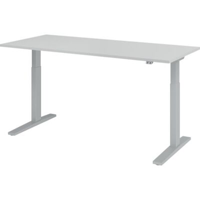 Sitz-/Stehschreibtisch XMKA19, (H x B x T) 700-1200 x 1800 x 800 mm, C-Fuß-Gestell, elektrisch höhenverstellbar, grau/silber
