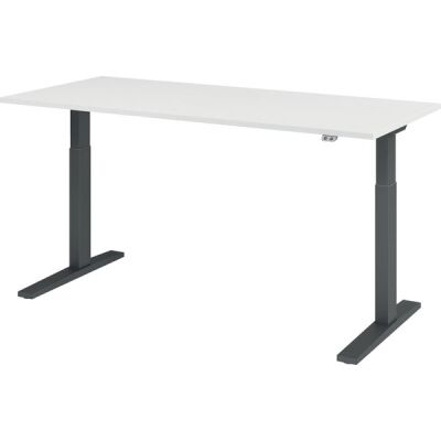 Sitz-/Stehschreibtisch XMKA19, (H x B x T) 700-1200 x 1800 x 800 mm, C-Fuß-Gestell, elektrisch höhenverstellbar, weiß/graphit