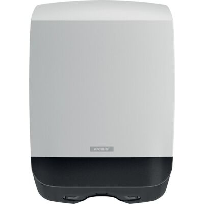 Inclusive Falthandtuchspender M, für alle Katrin Falthandtücher, weiß