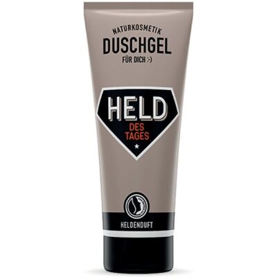 Duschgel 200ml, Zitrusduft mit Holznote, Motiv Held des Tages