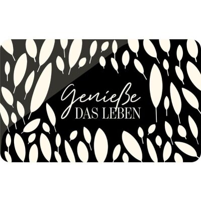 Brettchen, HPL-Melamin-Schichtstoffplatte, 23 x 14 cm, spülmaschinenfest, Motiv Genieße das Leben