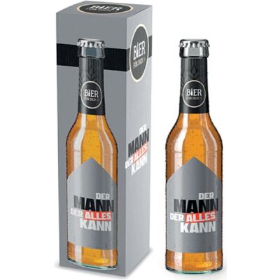 Bier 0,33l, untergäriges Lagerbier, Motiv Der Mann der alles kann