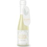 feiner Perlwein 0,2L, Botschaft auf der Flasche, Motiv Blatt