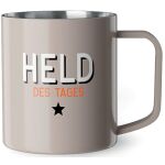 Thermobecher 250ml, Edelstahl, Motiv Held des Tages