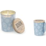 Duftkerze im Glas mit Holzdeckel Motiv Pusteblume