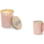 Duftkerze im Glas mit Holzdeckel Motiv Blüte