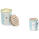 Duftkerze im Glas mit Holzdeckel Motiv Lama