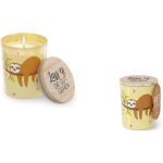 Duftkerze im Glas mit Holzdeckel Motiv Faultier