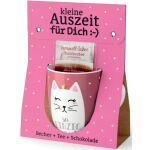 Porzellanbecher 250ml + 1 Teebeutel + Schokolade 40g...