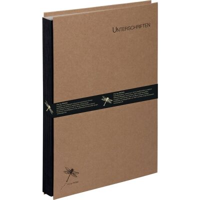 Unterschriftsmappe Pur, 20-teilig, naturfarben, DIN A4, Einband Graukarton (RC), dehnbarer Rücken, extrastarke Seiten, grauer Löschkarton (RC)