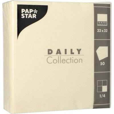 Servietten 32 x 32 cm, unifarben, 50 Stück, champagner