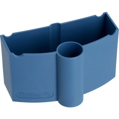Pinselbox eco mit Pinselhalter, kippsicher auf Farbkasten aufsteckbar, Kunststoff, 55 x 55 x 100 mm, blau