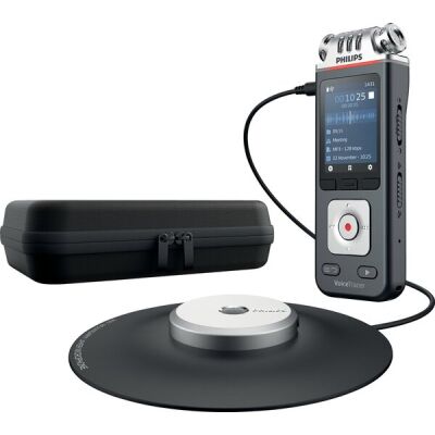 Digital Voice Tracer DVT8115 Audio-Recorder incl. Sembly V, KI-basierte Spracherkennung, mit Meeting-Mikrofon 360°-Aufnahme 8 GB Speicher, Smartphone-App für Fernbedienung
