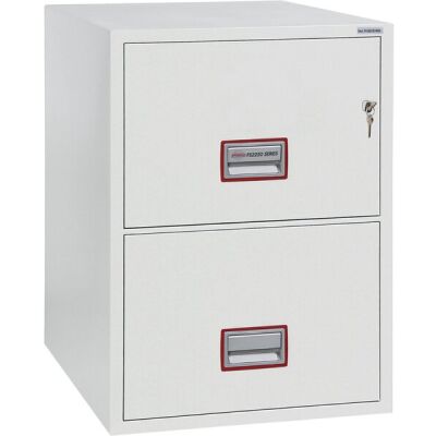 Tresor Vertical Fire File, Schlüssel-Schloss, 2 Schubladen, Volumen 49 Liter, weiß