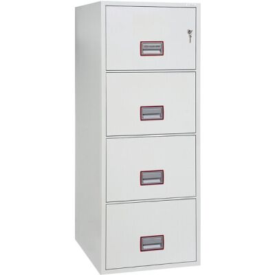 Tresor Vertical Fire File, Schlüssel-Schloss, 4 Schubladen, Volumen 49 Liter, weiß