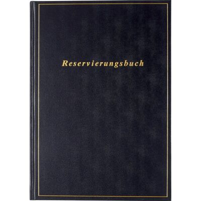 Buchkalender, DIN A4, Reservierung, 21 x 29,7 cm, 1 Tag/1 Seite, schwarz