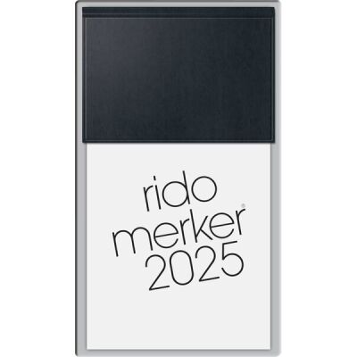 Tischkalender Merker, 1 Tag/1 Seite, 10,8 x 20,1 cm, schwarz, 7 - 21 Uhr