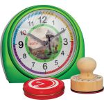 Lernwecker mit Stempelset, ohne Batterien, Tyrannosaurus,...