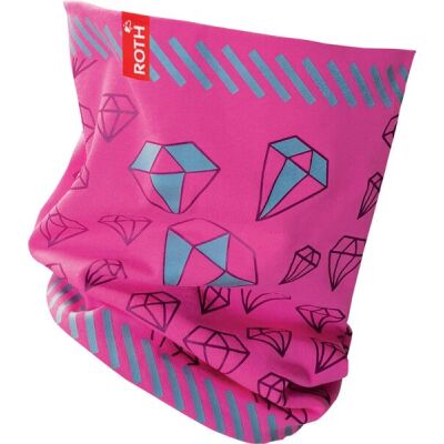 Jersey-Schlauchschal Diamant, für Kinder, reflecktierend, pink